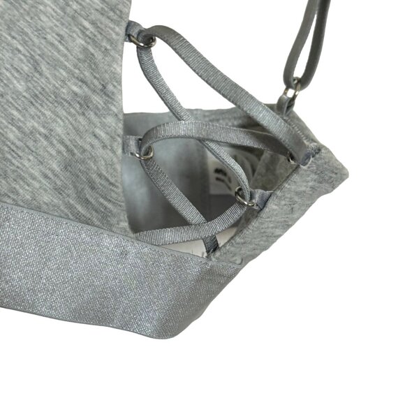 Aerie Light Gray Bralette L Adjustable Straps Soft & Stretchy Fabric - Picture 3 of 5